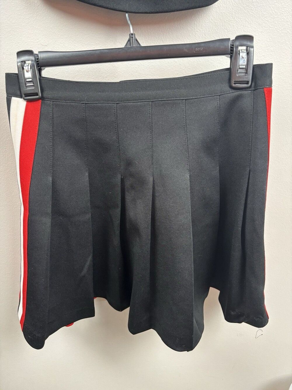 Vtg 80’s VARSITY Red/Black School Cheerleader Uniform Top & Skirt Cheer Costume - Picture 3 of 10